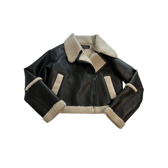 En Saison Chrisley Faux Leather Moto Jacket in Black - Picture 1 of 4